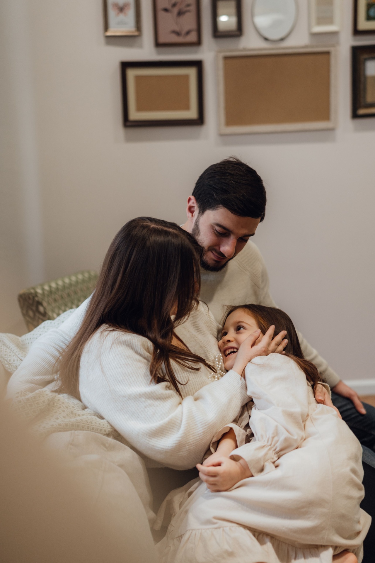 A family sharing a warm moment at home